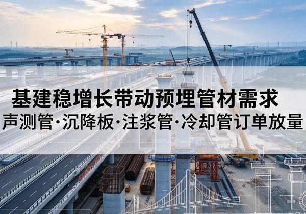 隆回基建稳增长带动预埋监测管材需求，声测管、沉降板、注浆管订单持续放量